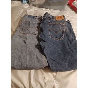 2 Pair Levi's 505 Size 40X28  Blue Jeans Regular Fit Straight Leg Vintage‎